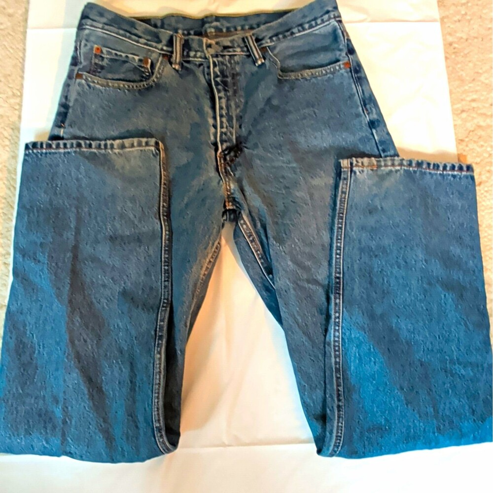 Levi's 500 Series Men's Relaxed Fit Tapered Blue Denim Jeans Mid Rise Sz 33